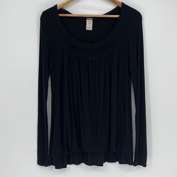 We The Free Free People Love Valley Ribbed Long Sleeve Top Black Size Small - Picture 4 of 9